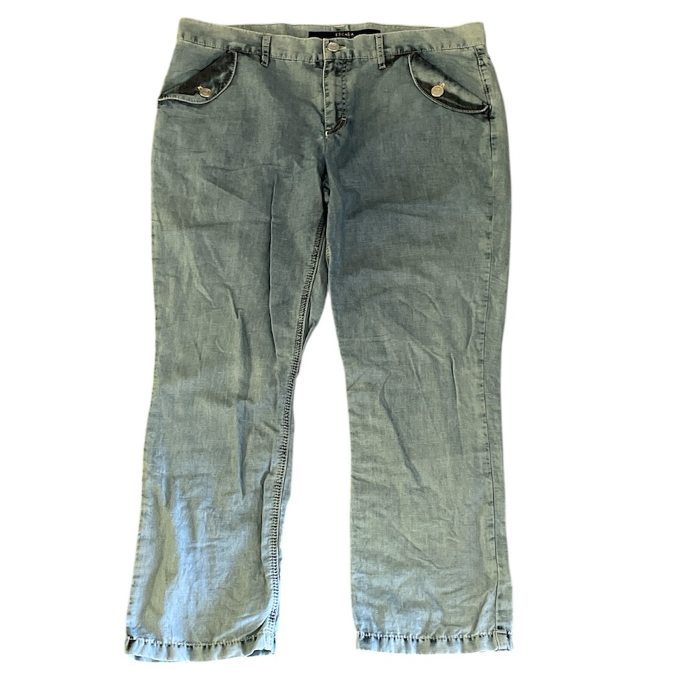 Escada Sport Y2K “Tina” cropped ankle medium blue distressed look pants